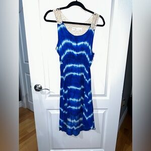 Vintage Havana Blue Tie Dye like Dress